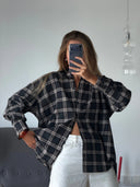 Трендова сорочка вільного крою в клітинку в кольорі графіт  5d1h0e-md.myshopify.com